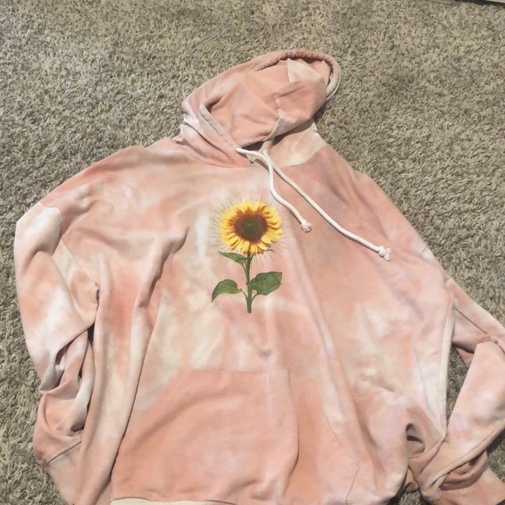 pink tye dye sunflower hoodie